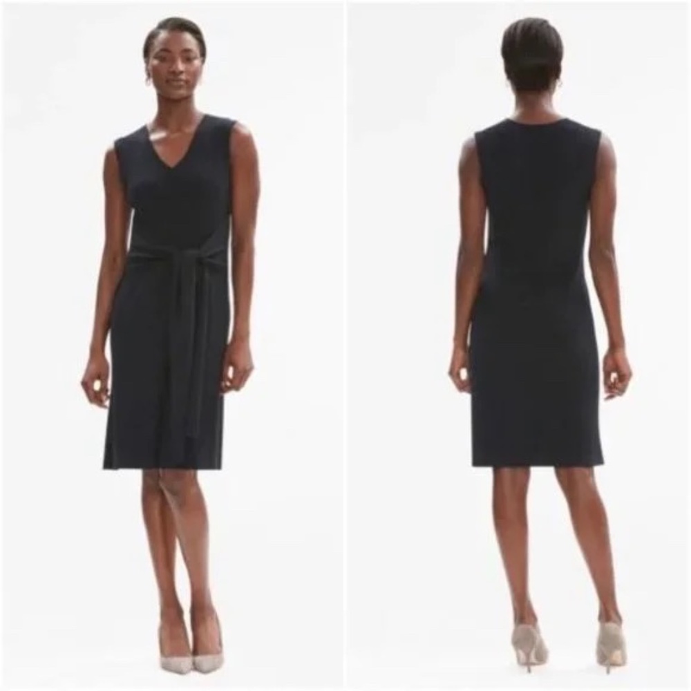 MM Lafleur Chell Navy Blue Sleeveless ribbed Knit Midi Dress